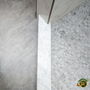 008-501 Custom Marble Carrara Shower Curb